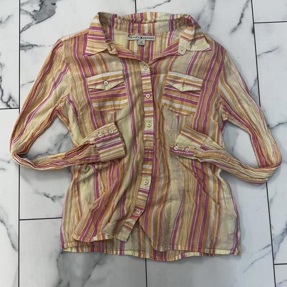 Tommy Hilfiger Women's Multi and Pink Shirt